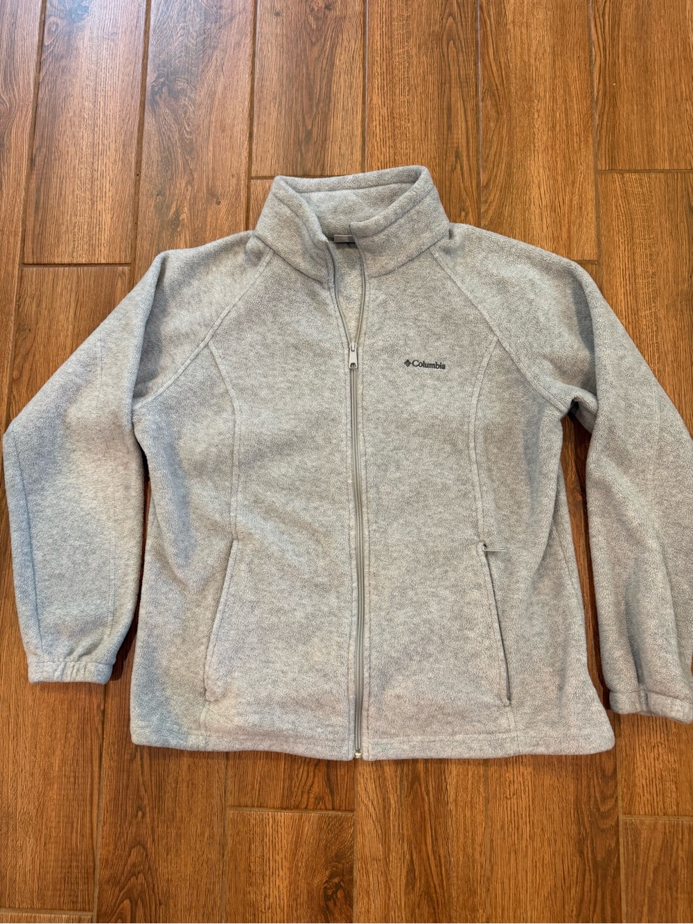 Columbia Women’s Gray Full Zip Fleece Jacket Zipper Pockets Size 1X